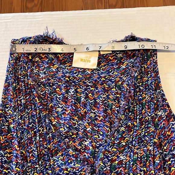 Anthropology Maeve-M-multicolored, V-neck, sleeveless, button down, top/blouse. - Picture 12 of 13